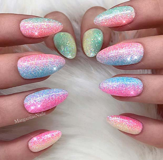 Rainbow Glitter Nails
 43 Nail Ideas to Inspire Your Next Mani