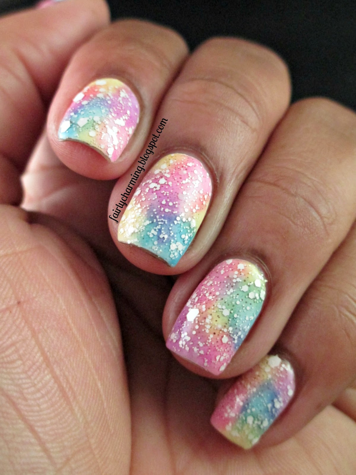 Rainbow Glitter Nails
 Fairly Charming OPI Sheer Tints