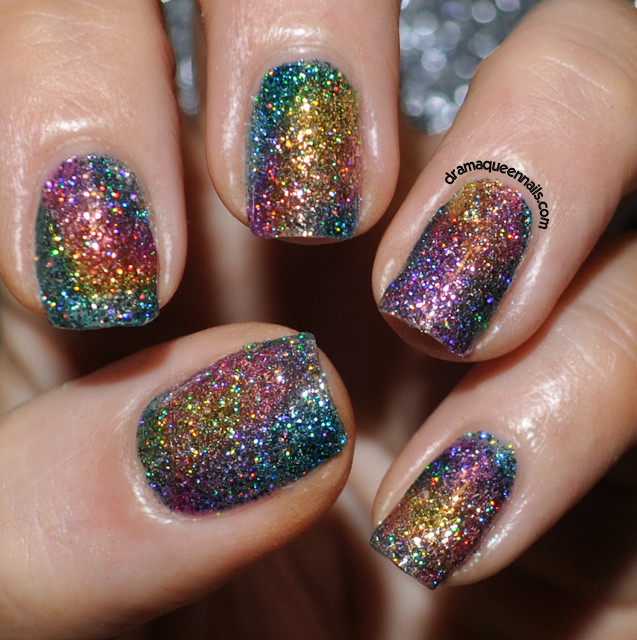 Rainbow Glitter Nails
 Drama Queen Nails Rainbow Sparkle Nails with Fun Lacquer