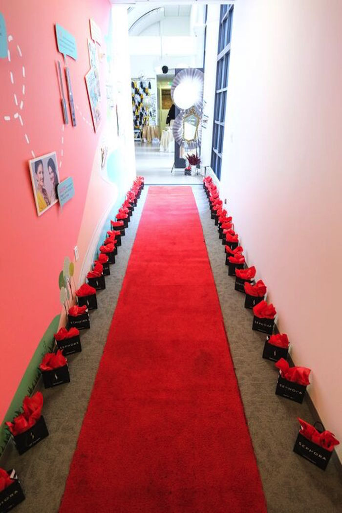 Red Carpet Party Ideas For Kids
 Kara s Party Ideas Red Carpet Sephora Gift Bag Lined