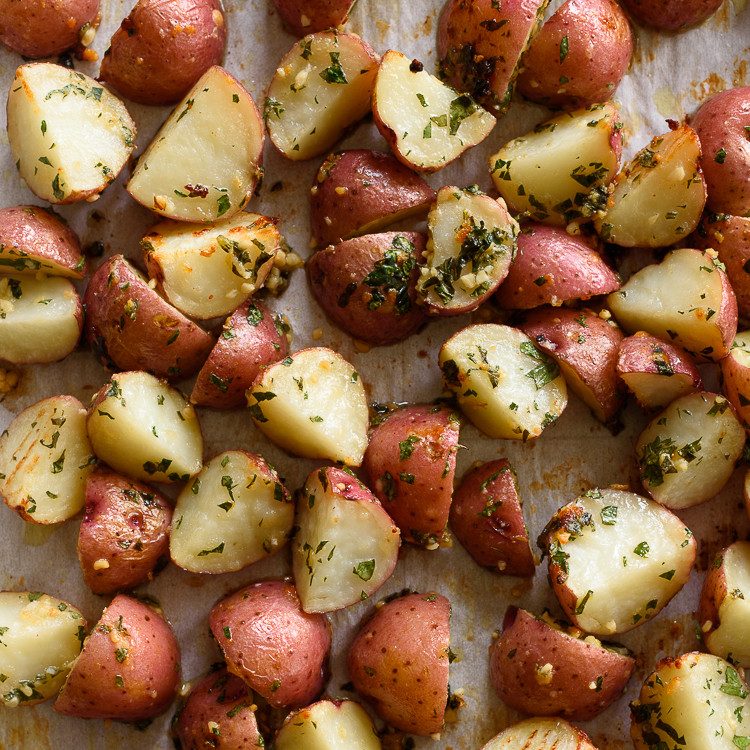 Red Roasted Potatoes
 Crispy Garlic Parmesan Roasted Red Potatoes Fork Knife Swoon