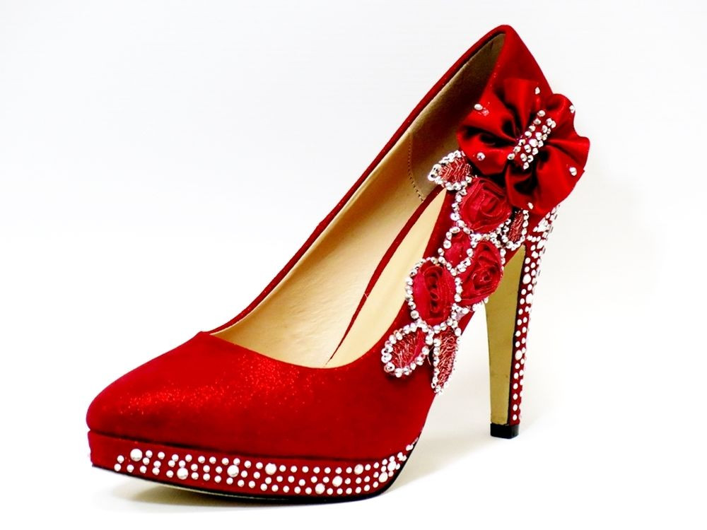 Red Wedding Shoes
 Wedding Shoes Bride Bridal Bridesmaid Prom Shoes