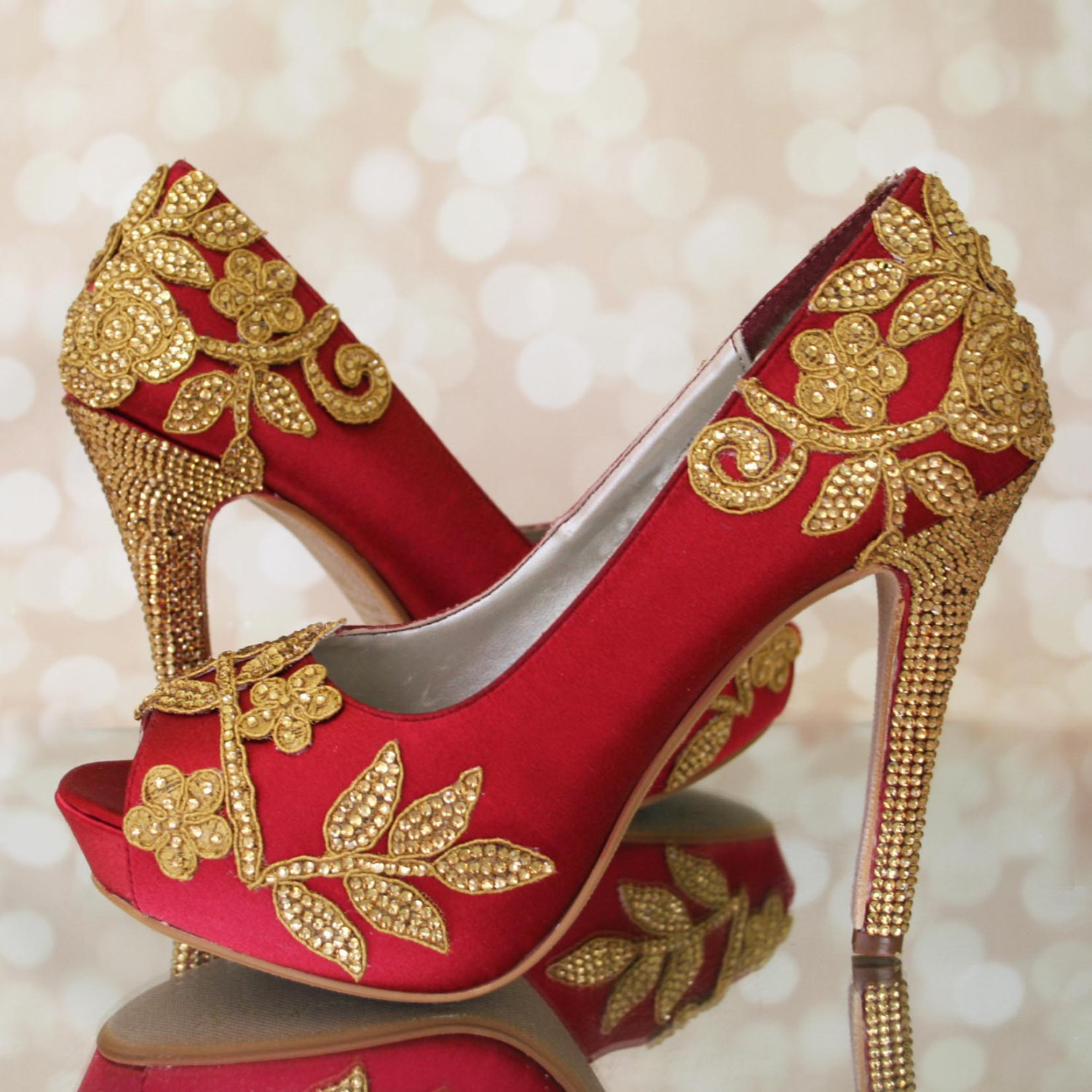 Red Wedding Shoes
 Indian Wedding Indian Bride Red Wedding Shoes High Heel