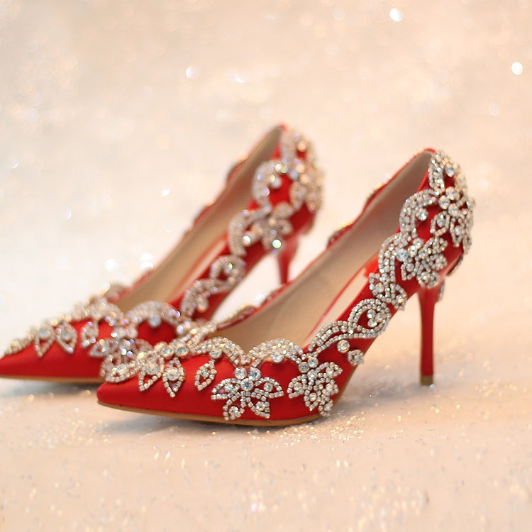 Red Wedding Shoes
 women pumps 2016 red bridal shoes high heels wedding shoes