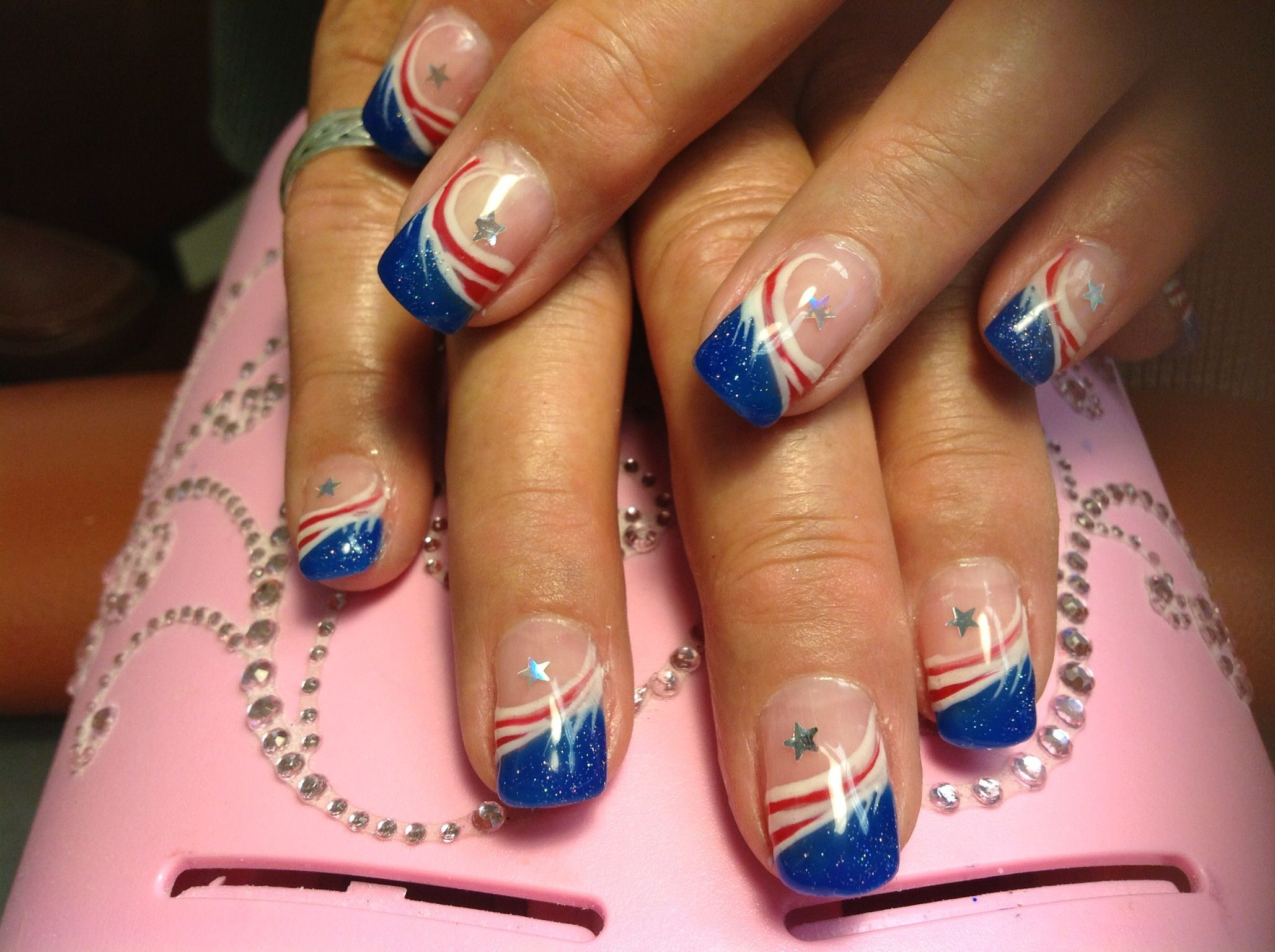 Red White And Blue Nail Art Designs
 Red white blue nails 4th of July