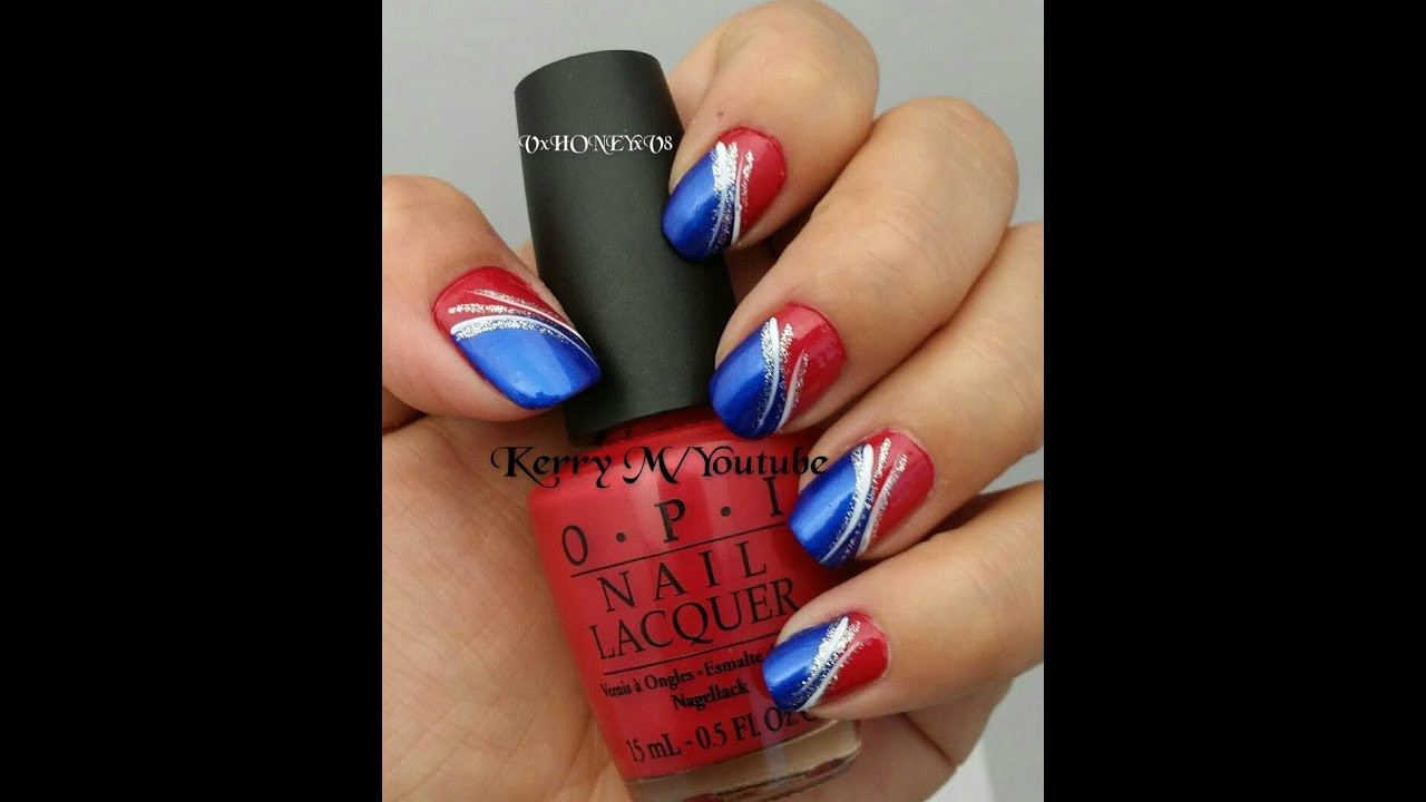 Red White And Blue Nail Art Designs
 4th of July Nails Red white and blue