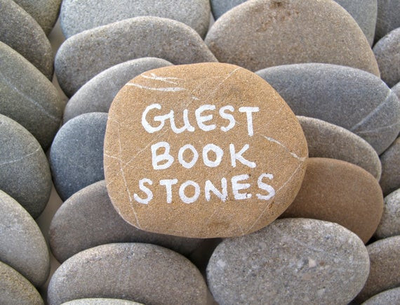 Rocks For Wedding Guest Book
 50 Guest Book Stones Wedding Rocks Flat Rocks by StoneAlone