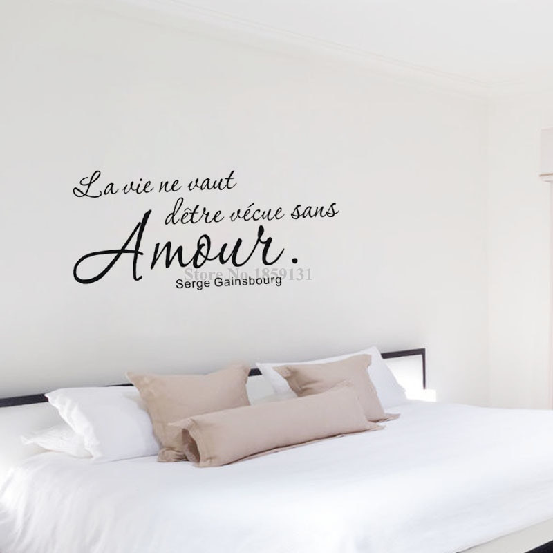 Romantic French Quote
 Hot Sale Romantic French Sayings Wall Sticker Quotes