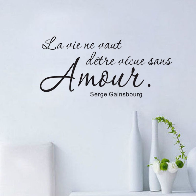 Romantic French Quote
 Romantic French Sayings Wall Sticker Wall Decal Art Vinyl