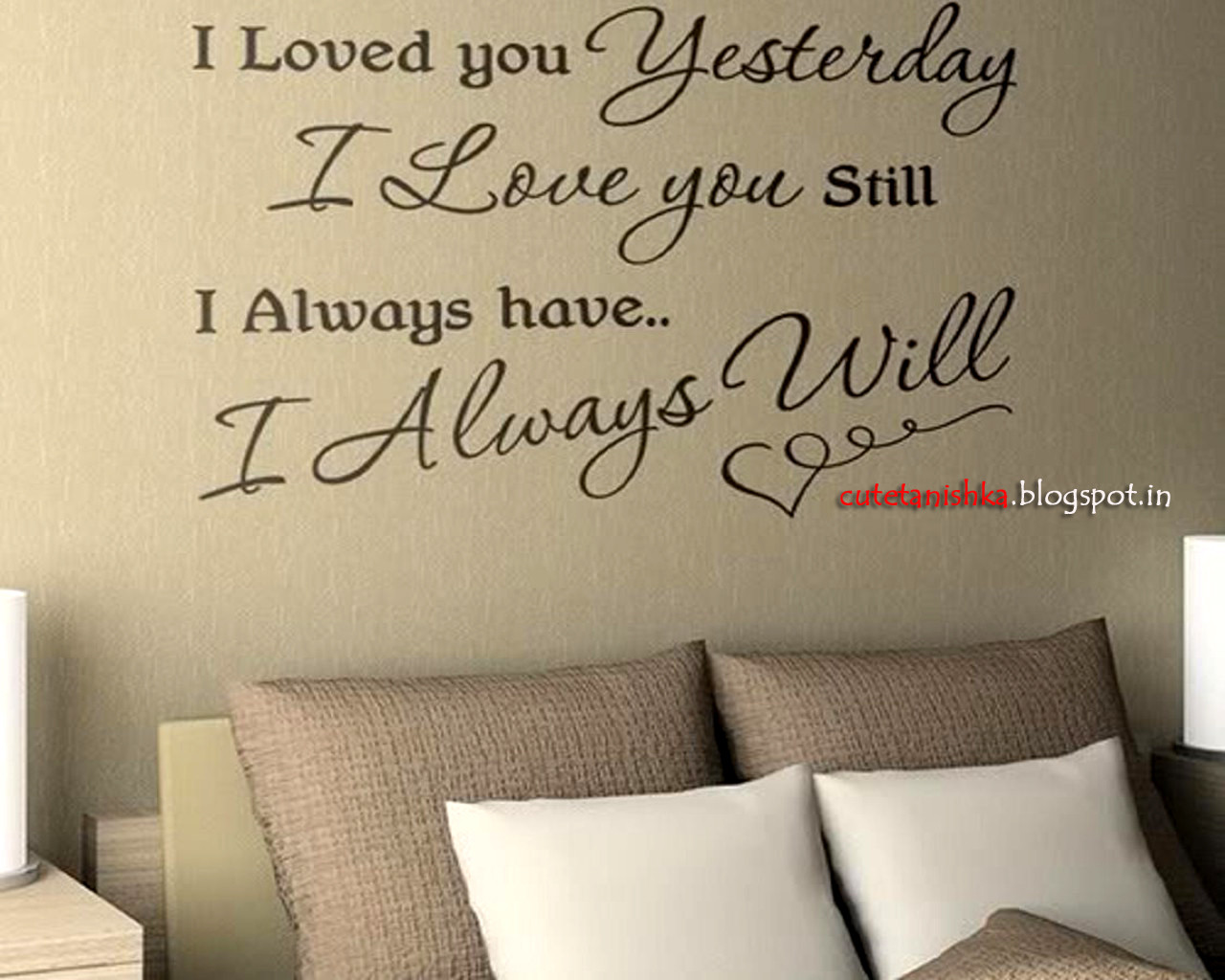Romantic Pictures Quotes
 I Will Always Love You Romantic Quote Wallpaper For