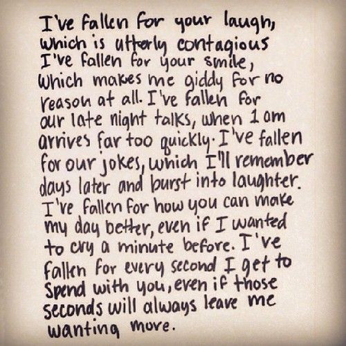 Romantic Quotes Tumblr
 I’ve fallen for your laugh Follow best love Tumblr