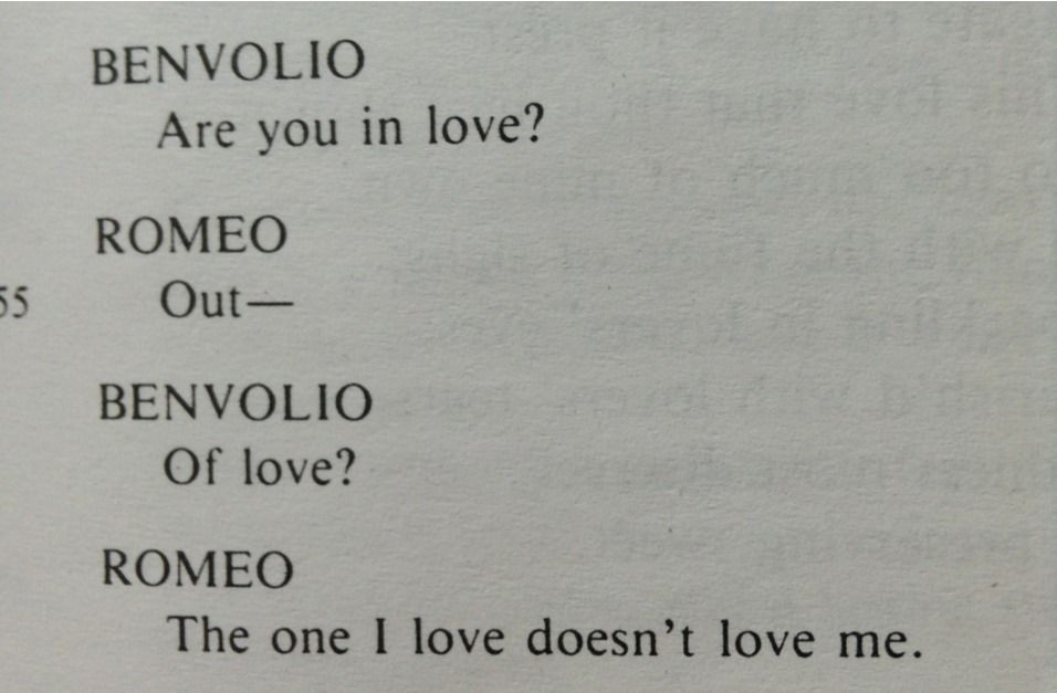 Romeo And Juliet Romantic Quotes
 Romeo and Juliet quote The one I love doesn t love me