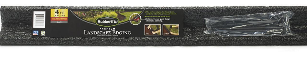 Rubberific Landscape Edging
 Rubberific Mulch LRE4BK Landscape Edging 4 ft L Rubber