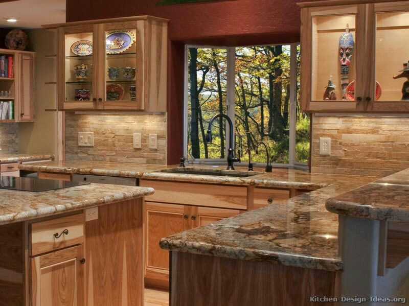 Rustic Backsplash Ideas For Kitchen
 Like the granite with the hickory