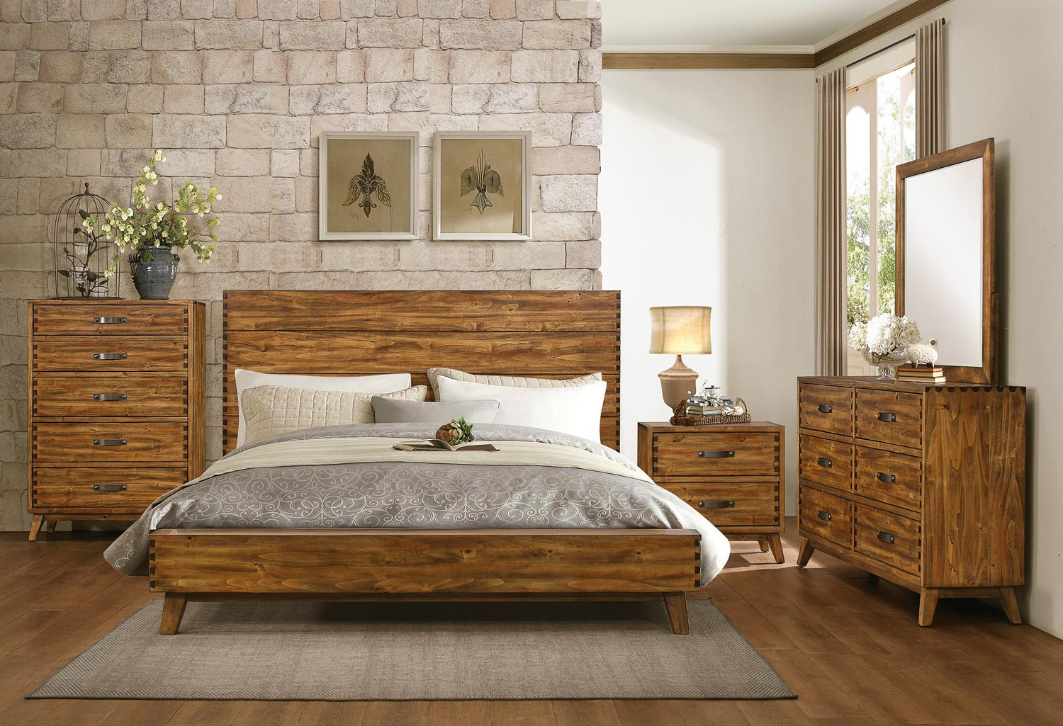 Rustic Bedroom Furniture
 Homelegance Sorrel Panel Platform Bedroom Set Rustic