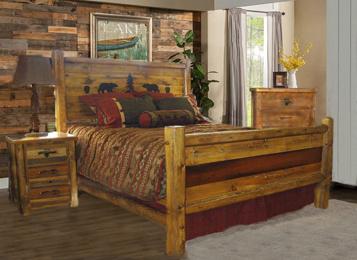Rustic Bedroom Furniture
 Bradley s Furniture Etc Utah Rustic Bear Paw Barnwood