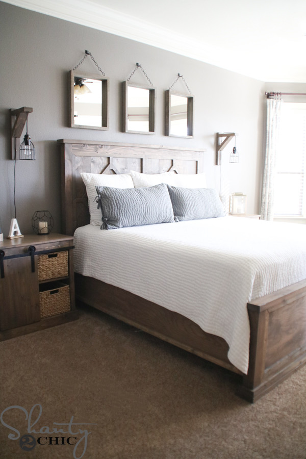 Rustic Bedroom Ideas Diy
 DIY Rustic Modern King Bed Shanty 2 Chic