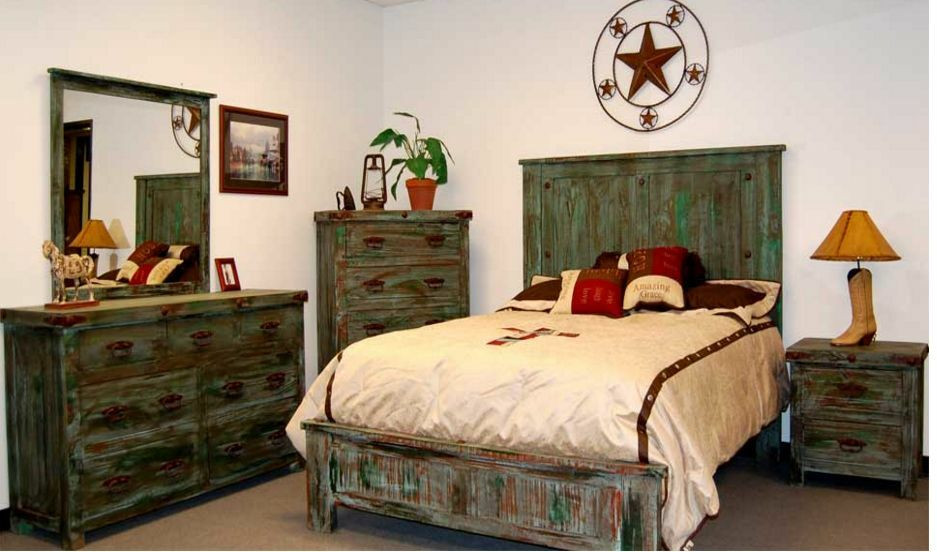 Rustic Bedroom Sets King
 Painted Reclaimed Look Bedroom Set King Queen Distressed