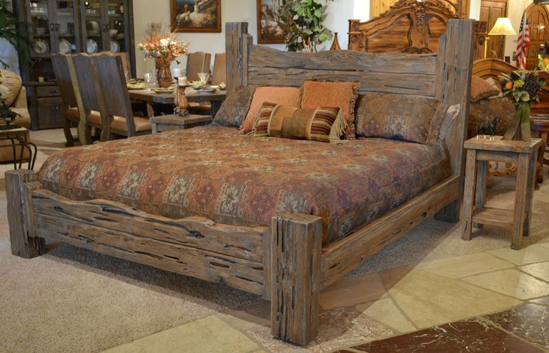 Rustic Bedroom Sets King
 Rustic King Bed Custom Western Style Wood Bed