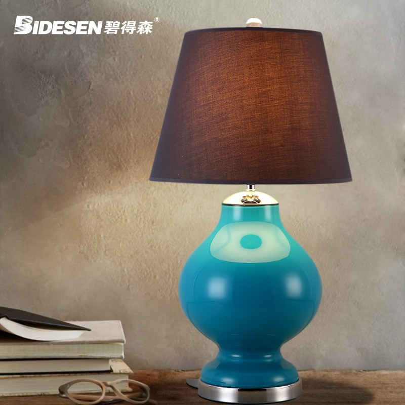 Rustic Bedroom Table Lamps
 Fashion glass table lamp modern brief bedroom bedside lamp