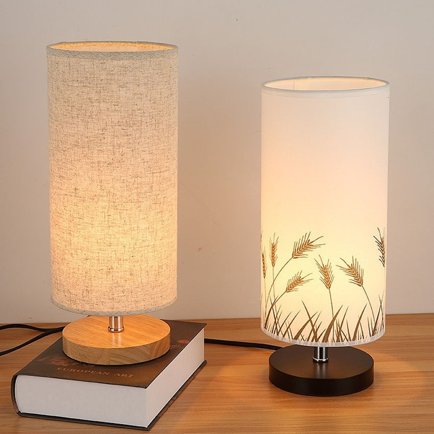 Rustic Bedroom Table Lamps
 Fashion Modern fabric art table lamp bedroom bedside lamp