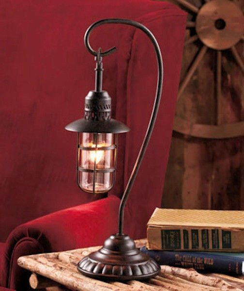 Rustic Bedroom Table Lamps
 Lantern Table Lamp Rustic Lighting Cabin Country Light