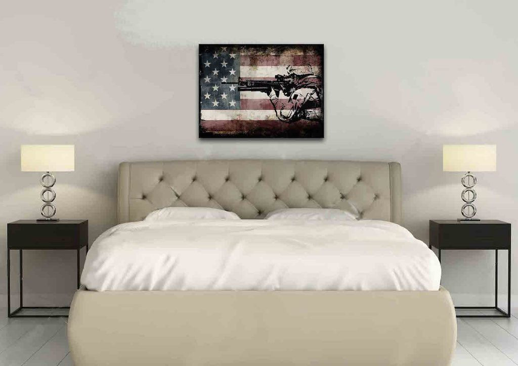 Rustic Bedroom Wall Art
 Rustic American Flag with US Army Sol r Wall Art Canvas