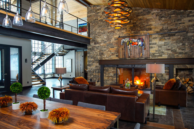 Rustic Contemporary Living Room
 Caldera Rustic Modern With A Twist Industrial