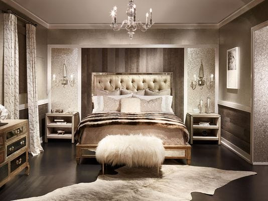 Rustic Glam Bedroom
 Inspired Interiors DreamHome showcases fine furnishings