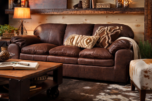 Rustic Leather Living Room Furniture
 Colton Sofa Rustic Living Room Denver by Sofa Mart