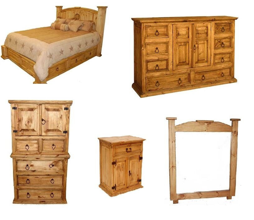 Rustic Pine Bedroom Furniture
 Rustic Western 5pc Mansion Storage Bed Bedroom Set Full