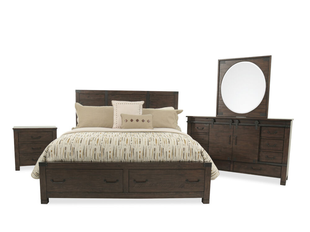 Rustic Pine Bedroom Furniture
 Four Piece Solid Wood Bedroom Set in Rustic Pine