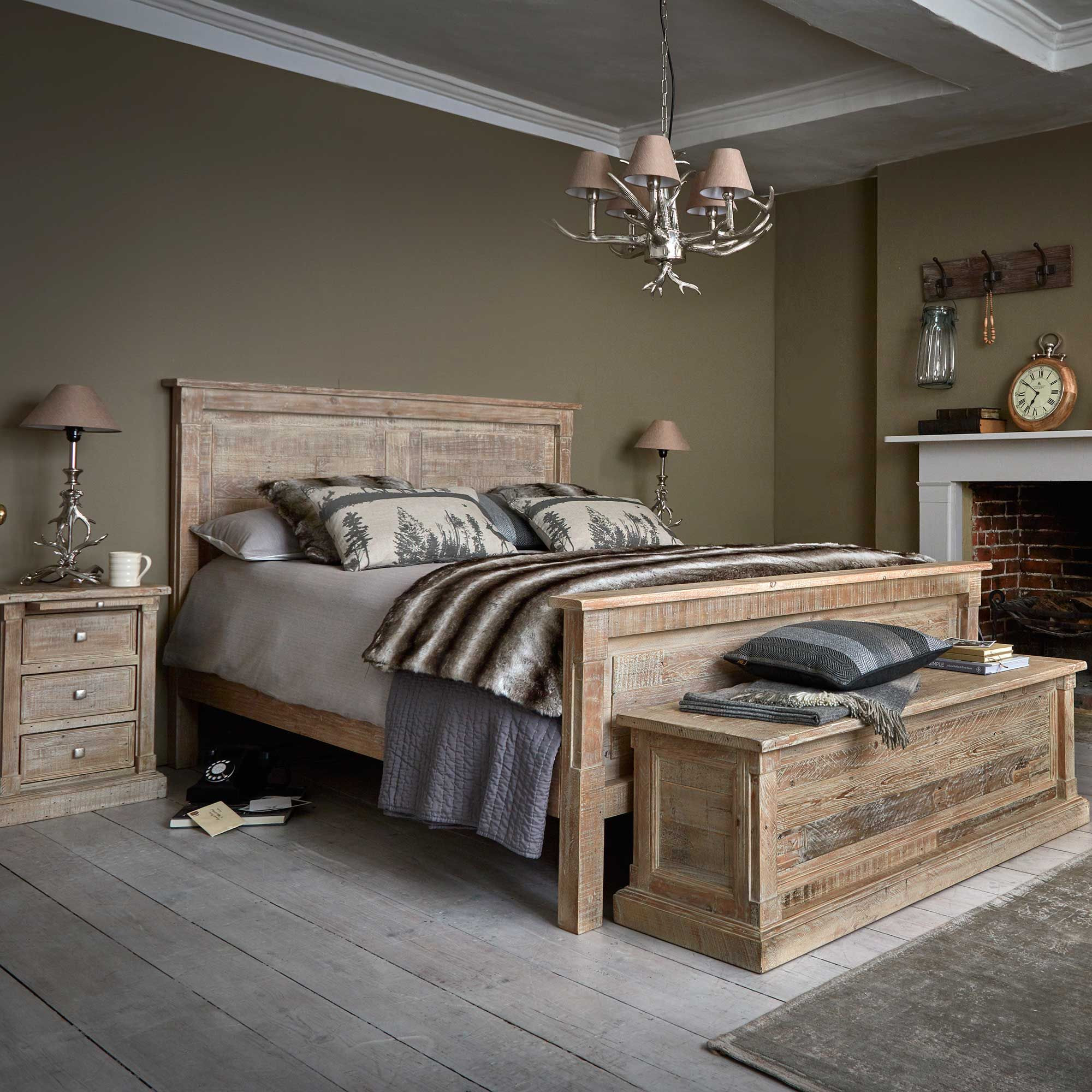 Rustic White Bedroom Furniture
 The Austen Bed Frame is made from reclaimed wood with a