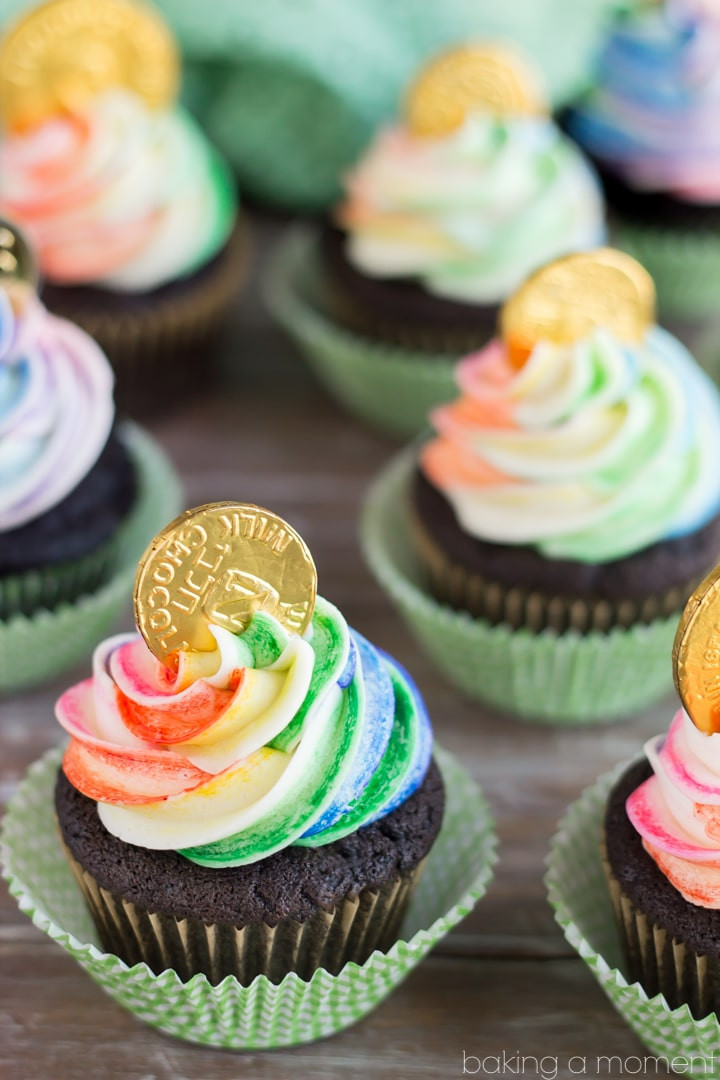 Saint Patricks Day Cupcakes
 Pot of Gold Cupcakes Baking A Moment