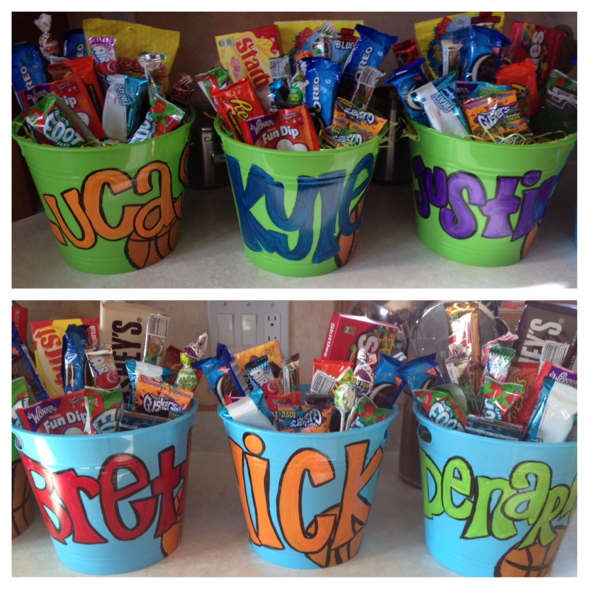 Senior Basketball Gift Ideas
 Boys basketball senior night ts Candy buckets