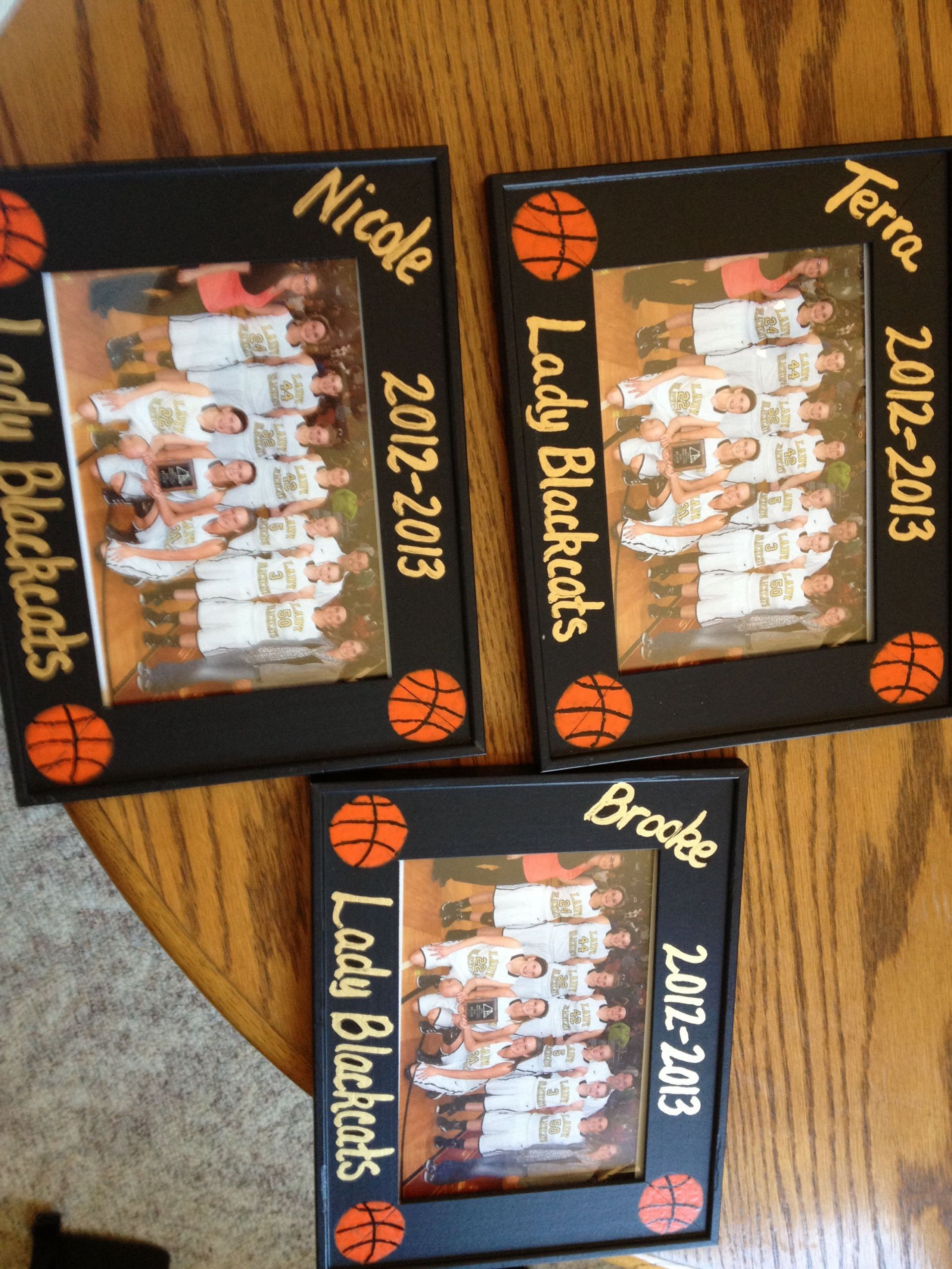 Senior Basketball Gift Ideas
 Frames I made for 2013 basketball seniors