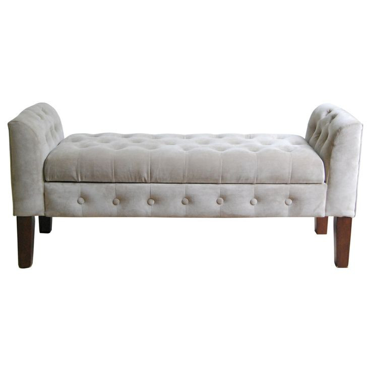 Settee Bench With Storage
 Velvet Tufted Settee Storage Bench