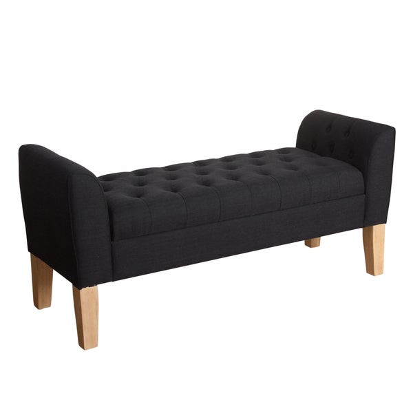 Settee Bench With Storage
 Shop HomePop Kate Tufted Storage Bench Settee Blue