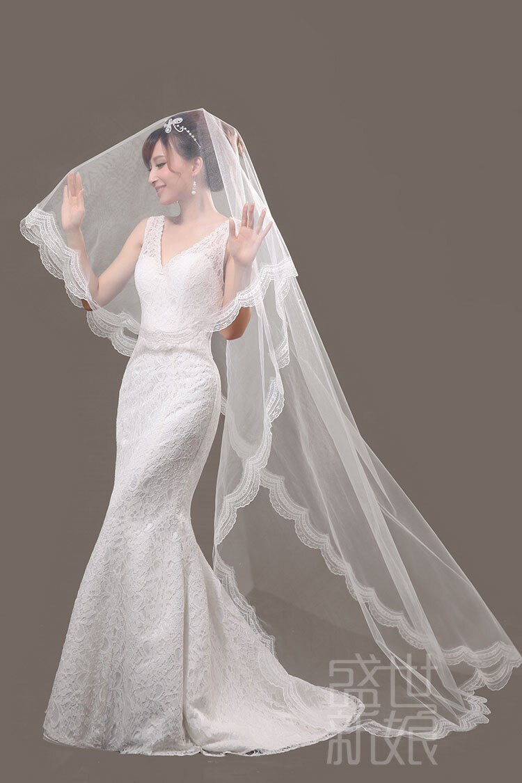 Sheer Wedding Veils
 2016 Best Selling Real Image Bridal Veils White Sheer