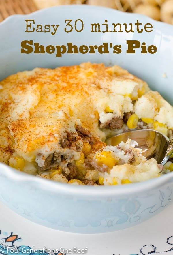 Shepherd'S Pie With Instant Potatoes
 Our 30 Minute Easy Shepherd s Pie Four Generations e Roof