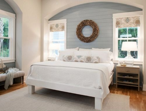 Shiplap Accent Wall Bedroom
 Shiplap Accent Wall in a Bedroom painted Gray with