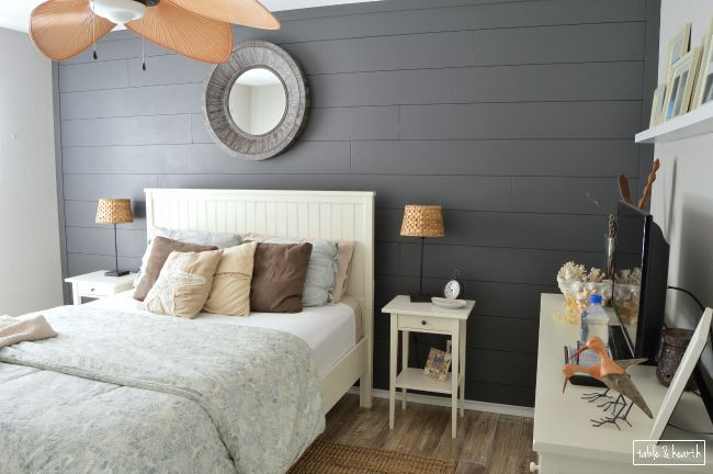 Shiplap Accent Wall Bedroom
 Coastal Bedroom With Shiplap Accent Wall Avibe graphy