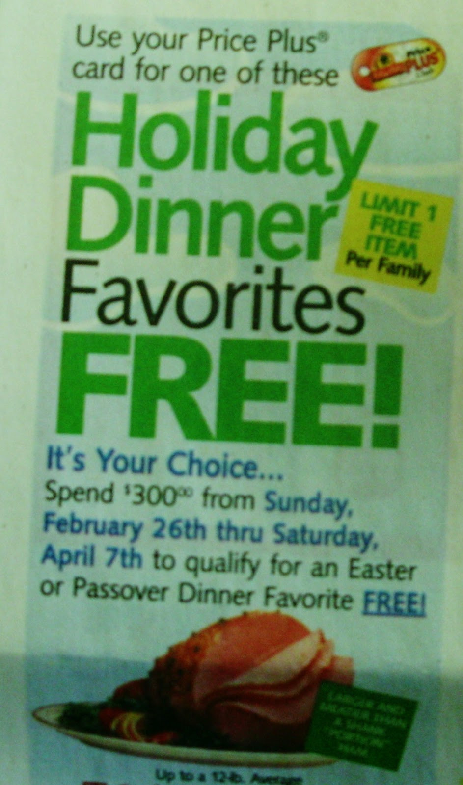 Shoprite Free Easter Ham
 ShopRite Easter Passover Dinner Promotion