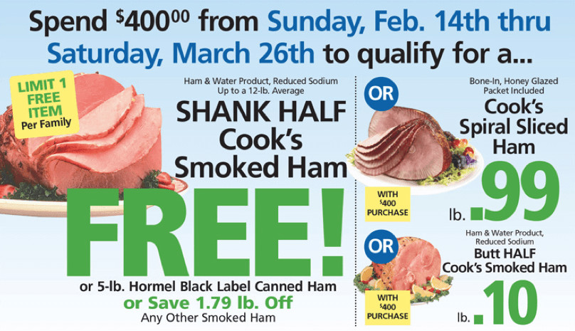 Shoprite Free Easter Ham
 ShopRite Holiday Dinner Promo Earn a FREE Turkey Ham