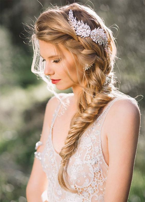 Side Hairstyles For Long Hair Wedding
 Side Twisted Braid Hairpiece Wedding Hairstyle