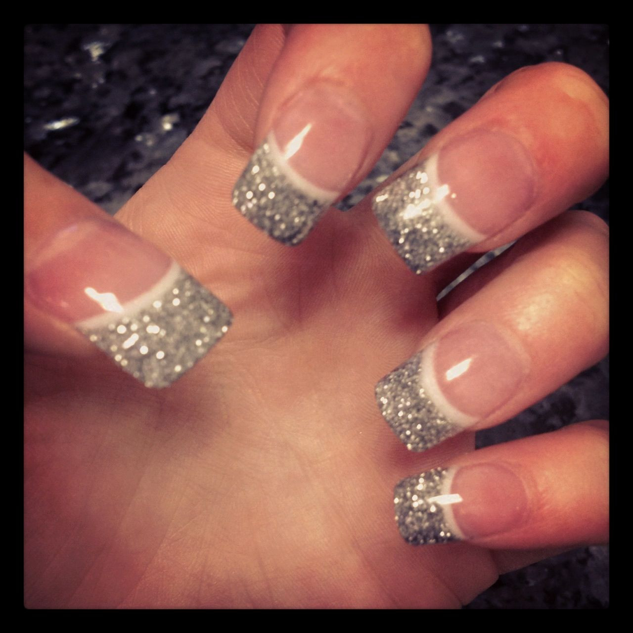Silver Glitter Tips Nails
 Best 25 Silver tip nails ideas on Pinterest