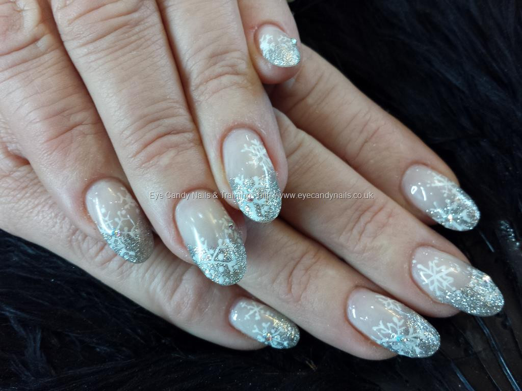 Silver Glitter Tips Nails
 Eye Candy Nails & Training Silver glitter tips with