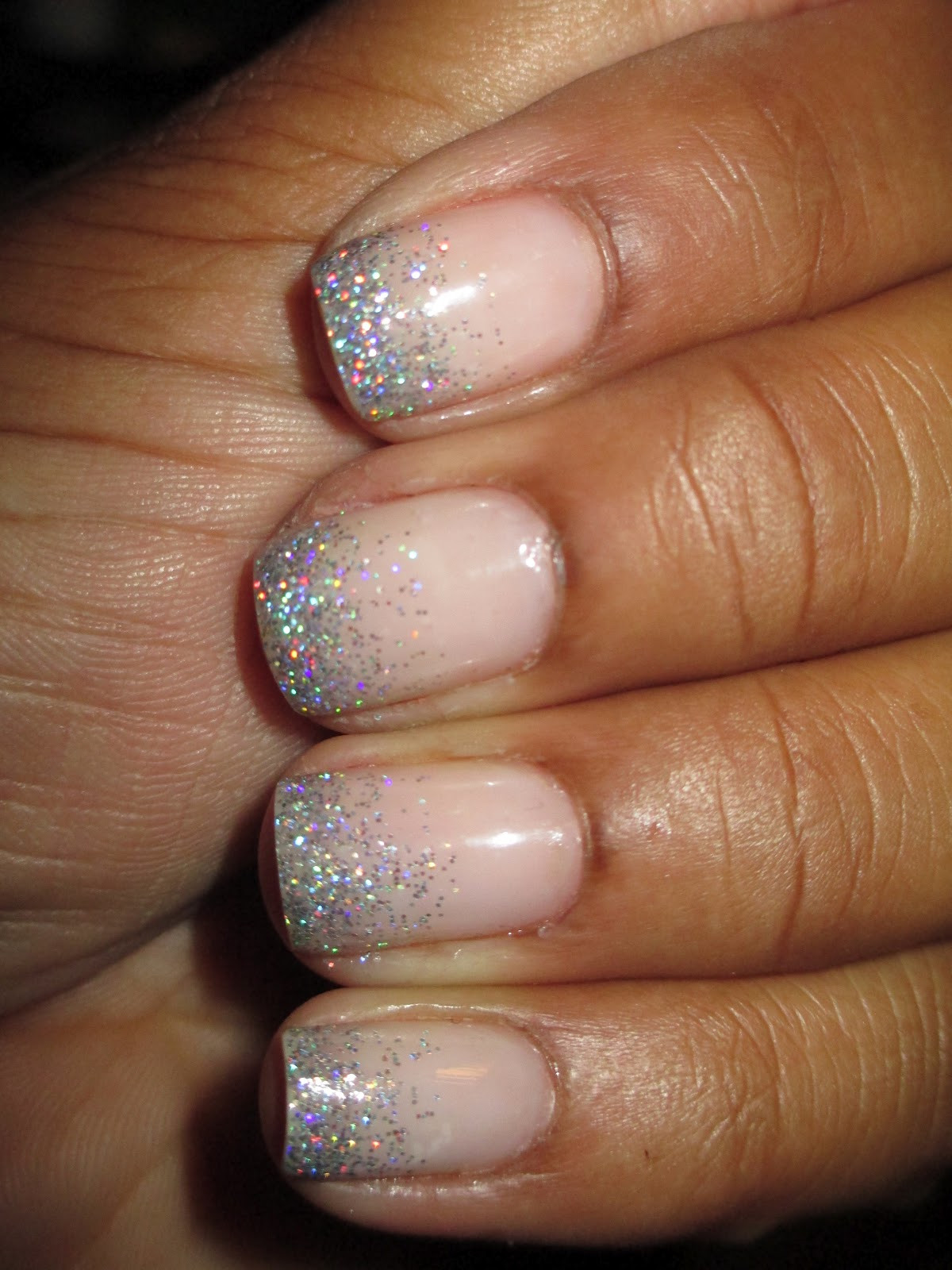 Silver Glitter Tips Nails
 Fairly Charming September 2012