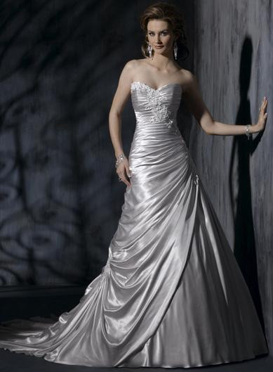 Silver Wedding Dress
 A Wedding Addict Silver Wedding Dress with Soft Sweetheart