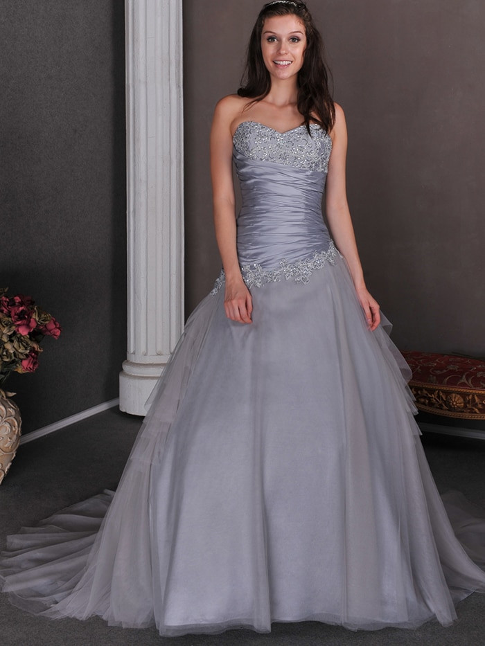 Silver Wedding Dress
 Vintage Silver Gray Colorful evening Dresses 2017